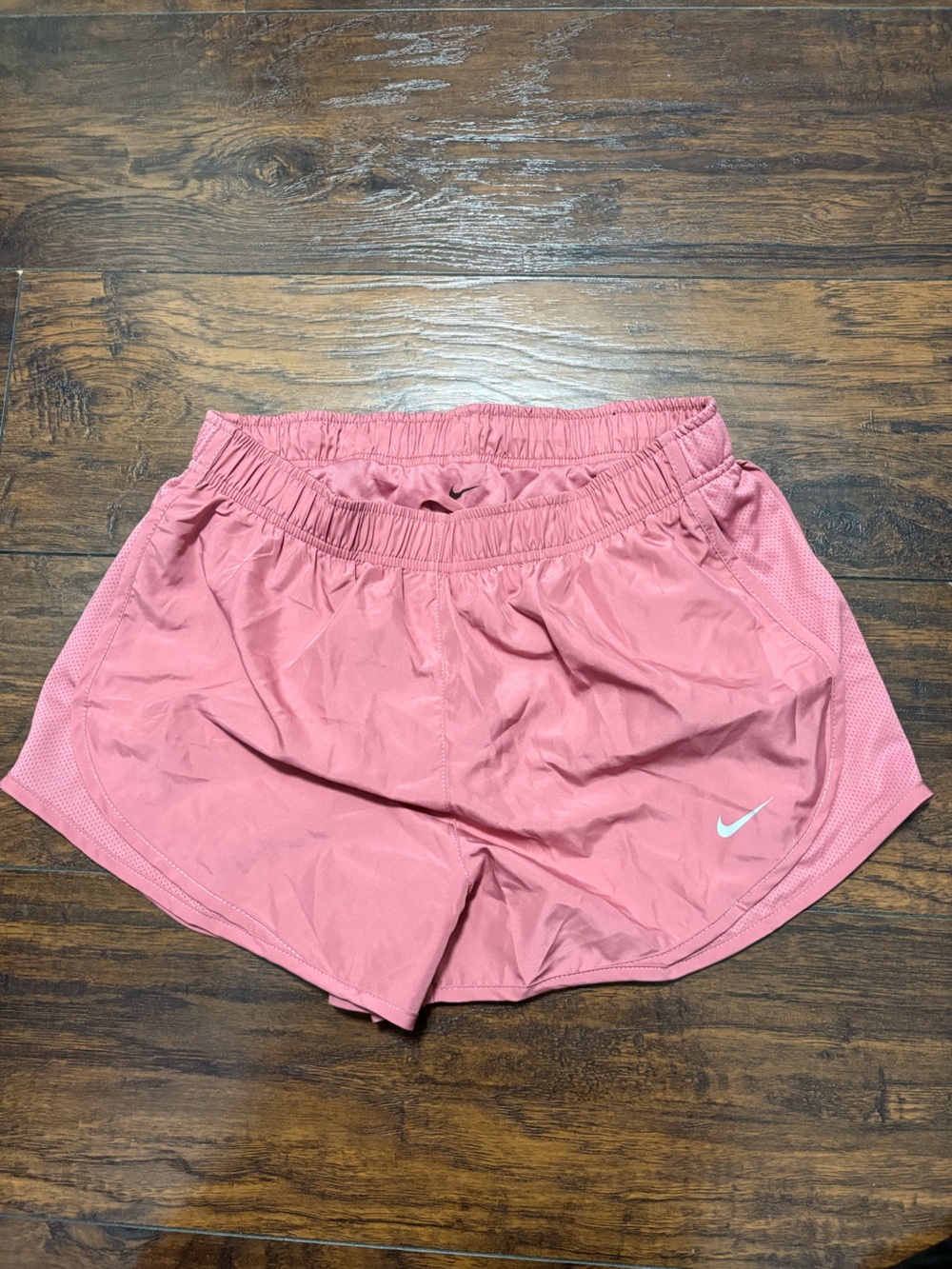 Nike Pink Girls' Athletic Shorts with White Swoosh